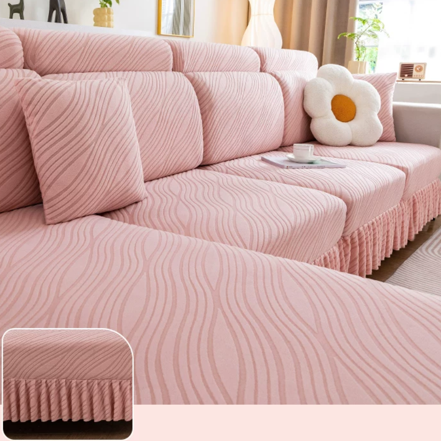 Stretchable jacquard velvet sofa cover suitable for all four seasons.