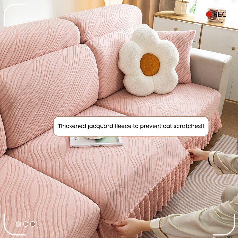 Stretchable jacquard velvet sofa cover suitable for all four seasons.