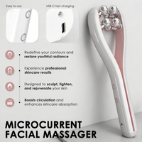 Microcurrent Facial Massager with 3D Roller – Rechargeable Face & Body Sculpting Tool with 3 Intensity Levels for Jawline, Neck & Skin Tightening