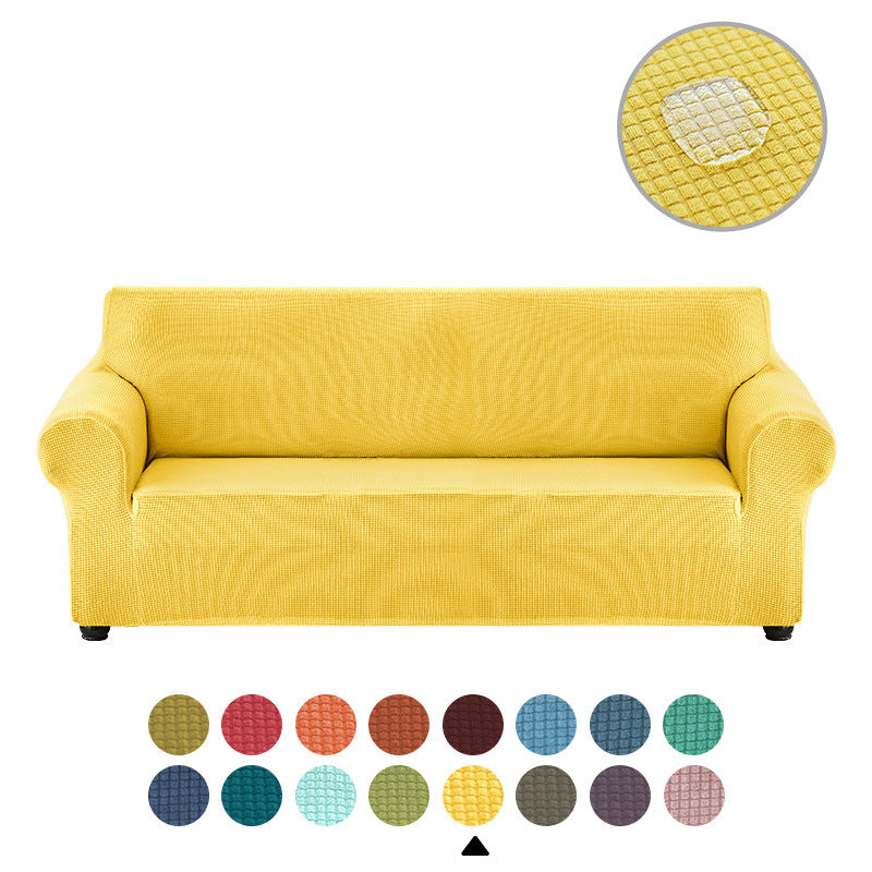 Sofa cover made of waterproof elastane material.
