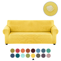 Sofa cover made of waterproof elastane material.