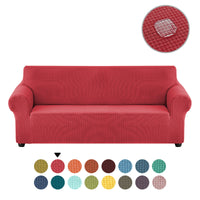 Sofa cover made of waterproof elastane material.