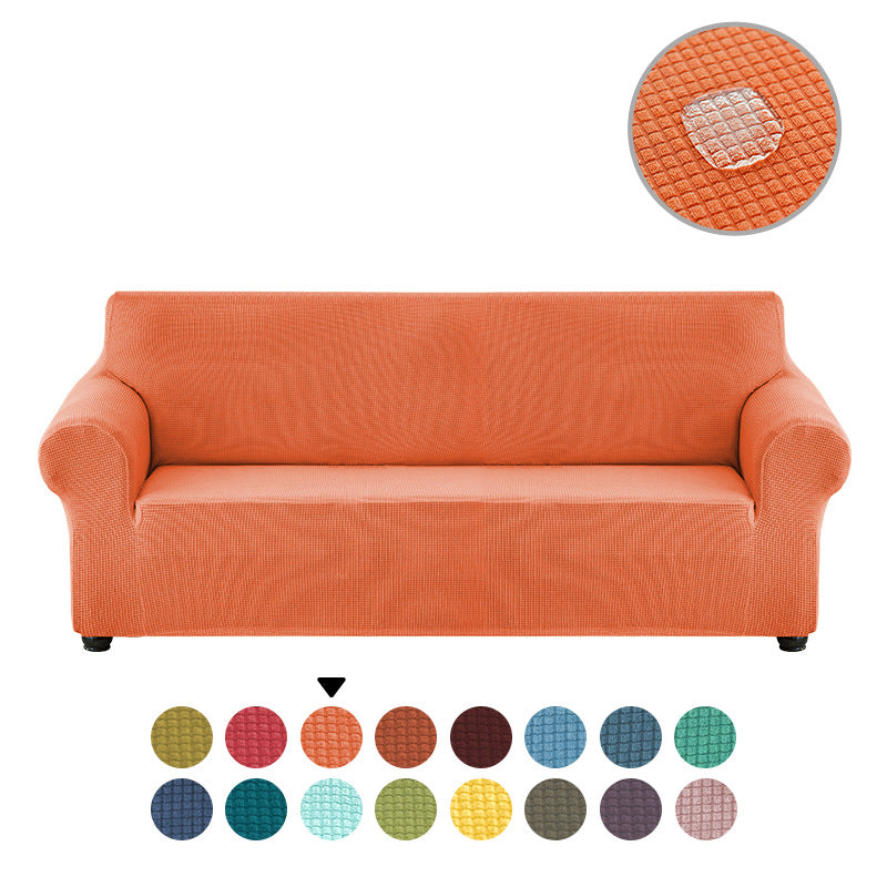 Sofa cover made of waterproof elastane material.
