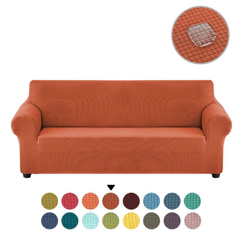 Sofa cover made of waterproof elastane material.