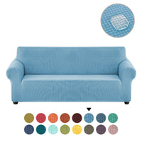 Sofa cover made of waterproof elastane material.