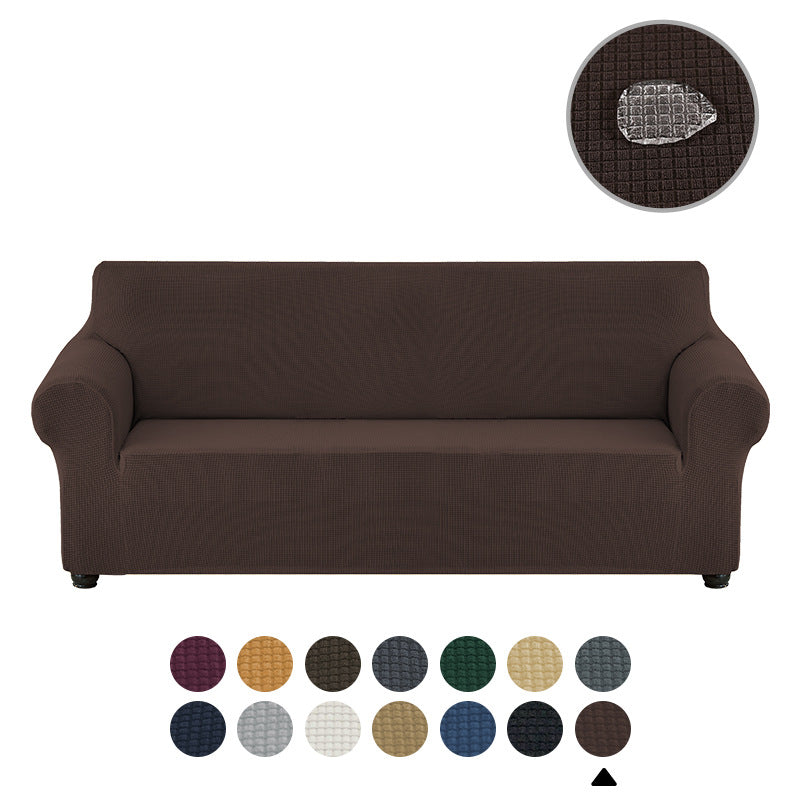 Sofa cover made of waterproof elastane material.