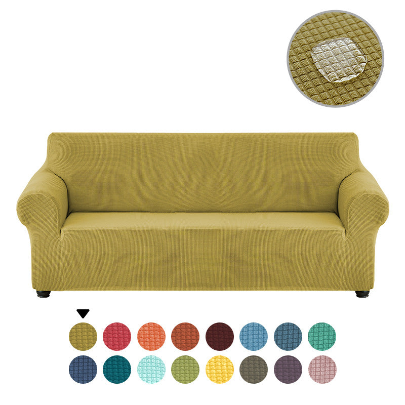 Sofa cover made of waterproof elastane material.