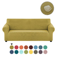 Sofa cover made of waterproof elastane material.