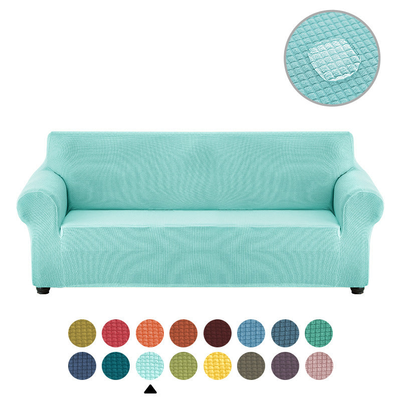 Sofa cover made of waterproof elastane material.