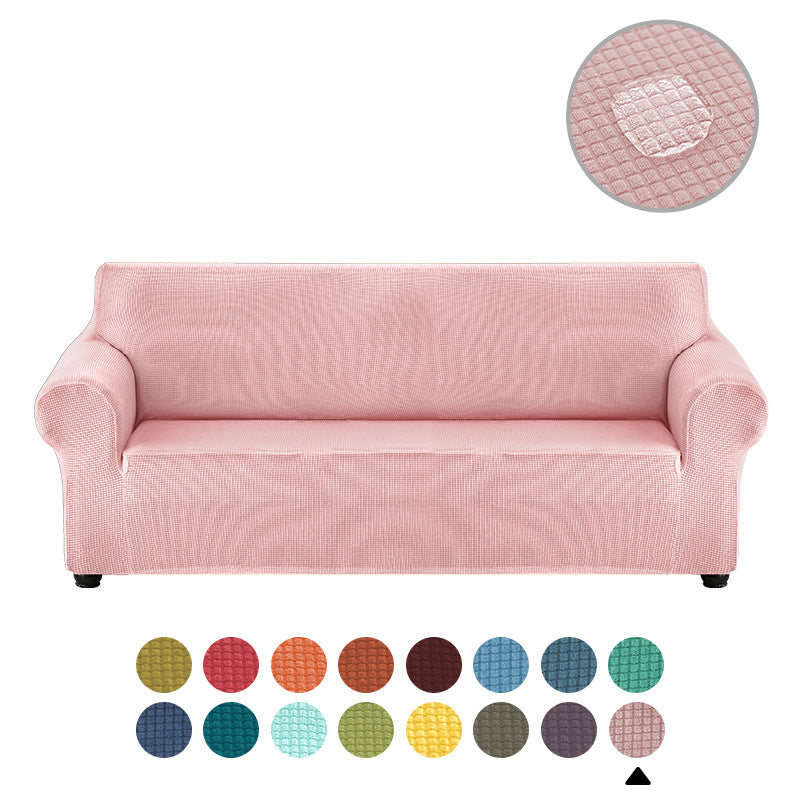 Sofa cover made of waterproof elastane material.
