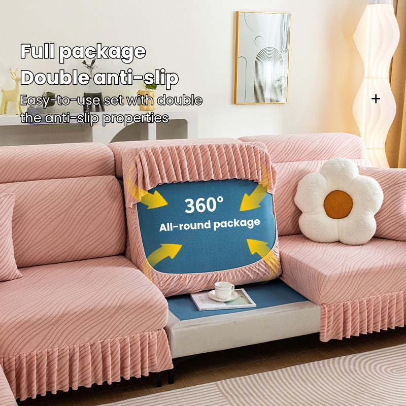 Stretchable jacquard velvet sofa cover suitable for all four seasons.
