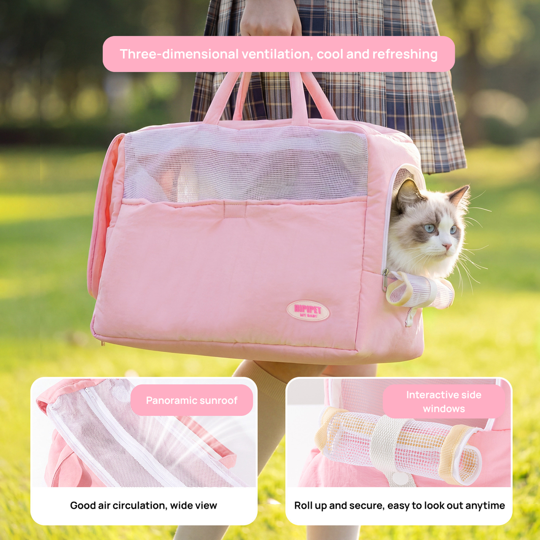 Stylish Pet Carrier Bag – Durable Cavalry Fabric for Small Pets