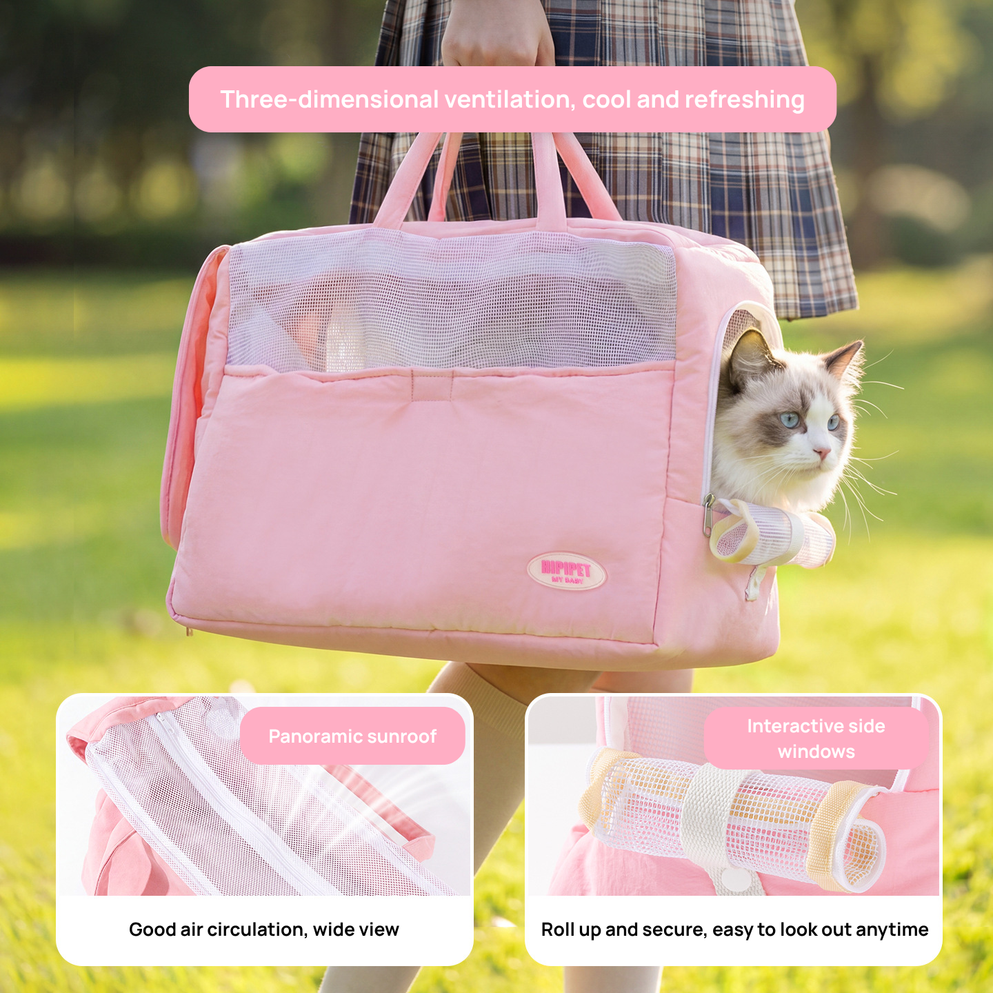 Stylish Pet Carrier Bag – Durable Cavalry Fabric for Small Pets