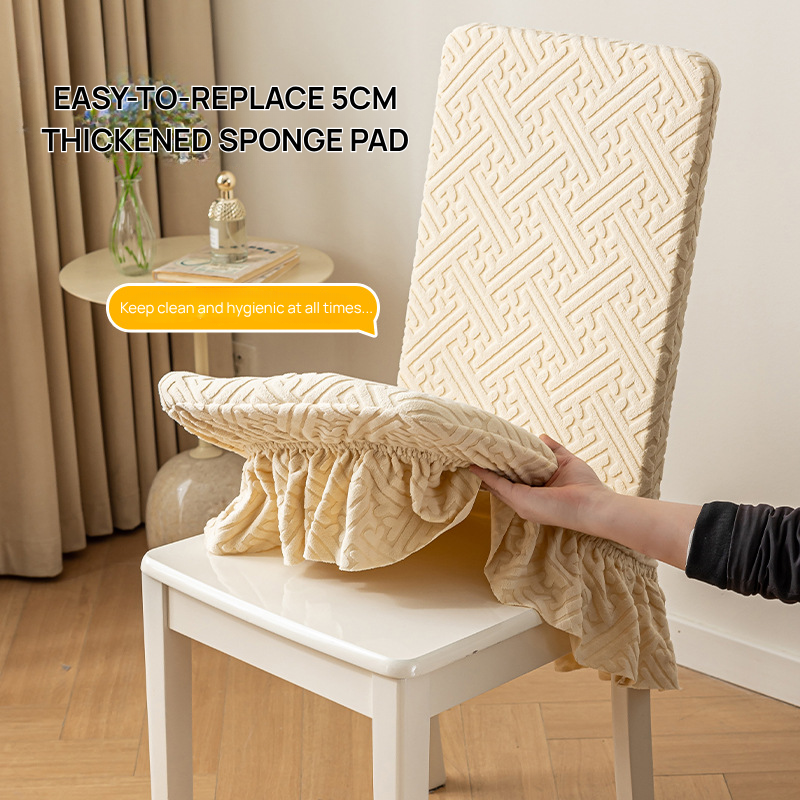 Stretchy Full-Wrap Dining Chair Cover with Optional 5cm Foam Cushion