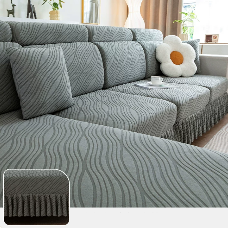 Stretchable jacquard velvet sofa cover suitable for all four seasons.
