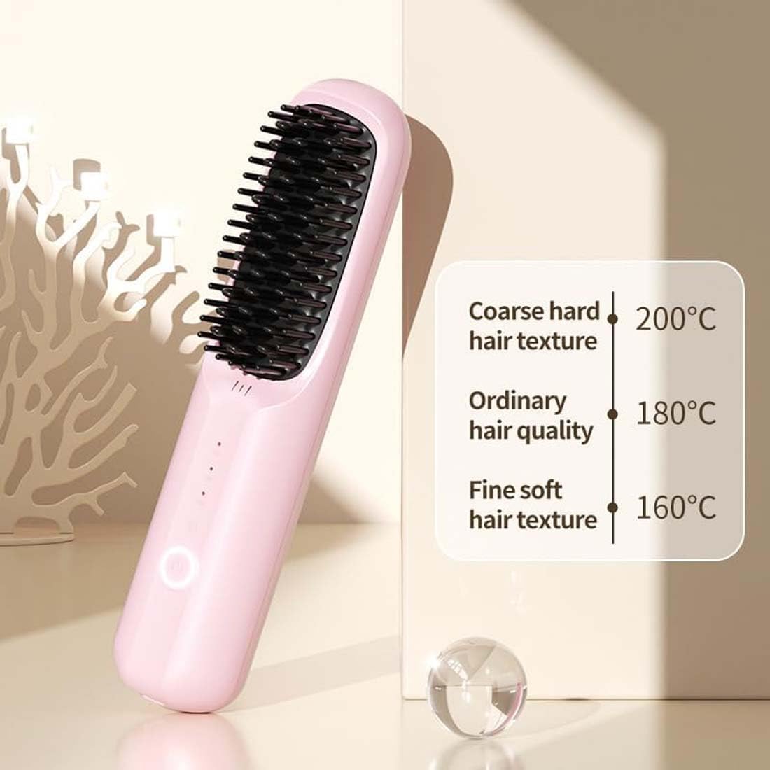 Negative Ion Hair Straightener Brush – Smooth & Frizz-Free Hair