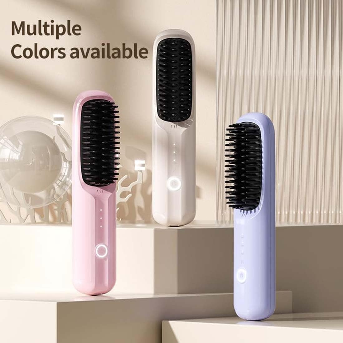 Negative Ion Hair Straightener Brush – Smooth & Frizz-Free Hair