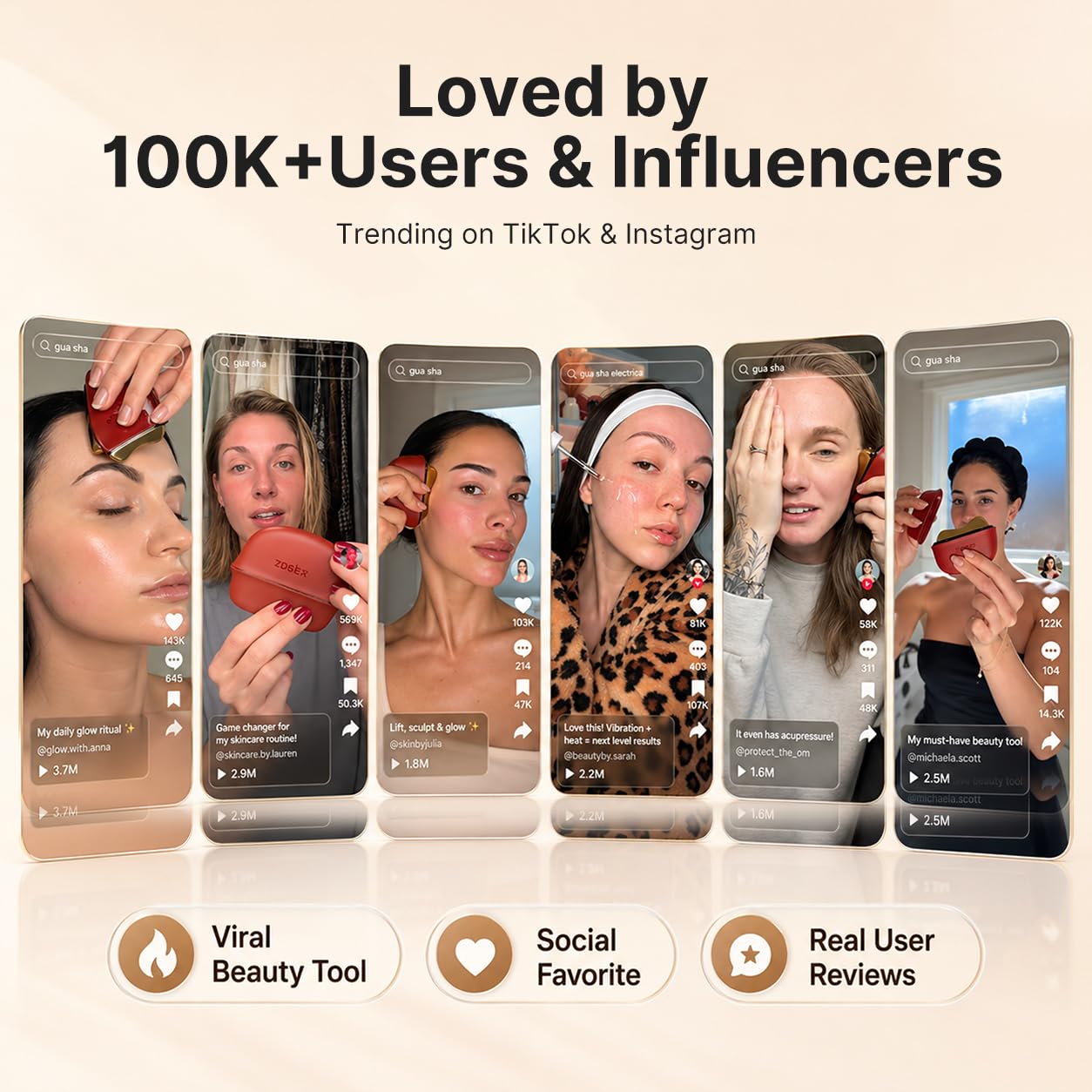 Red Light Facial Massager with Heat & Vibration, Face & Neck Tool