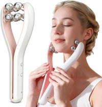 Microcurrent Facial Massager with 3D Roller – Rechargeable Face & Body Sculpting Tool with 3 Intensity Levels for Jawline, Neck & Skin Tightening