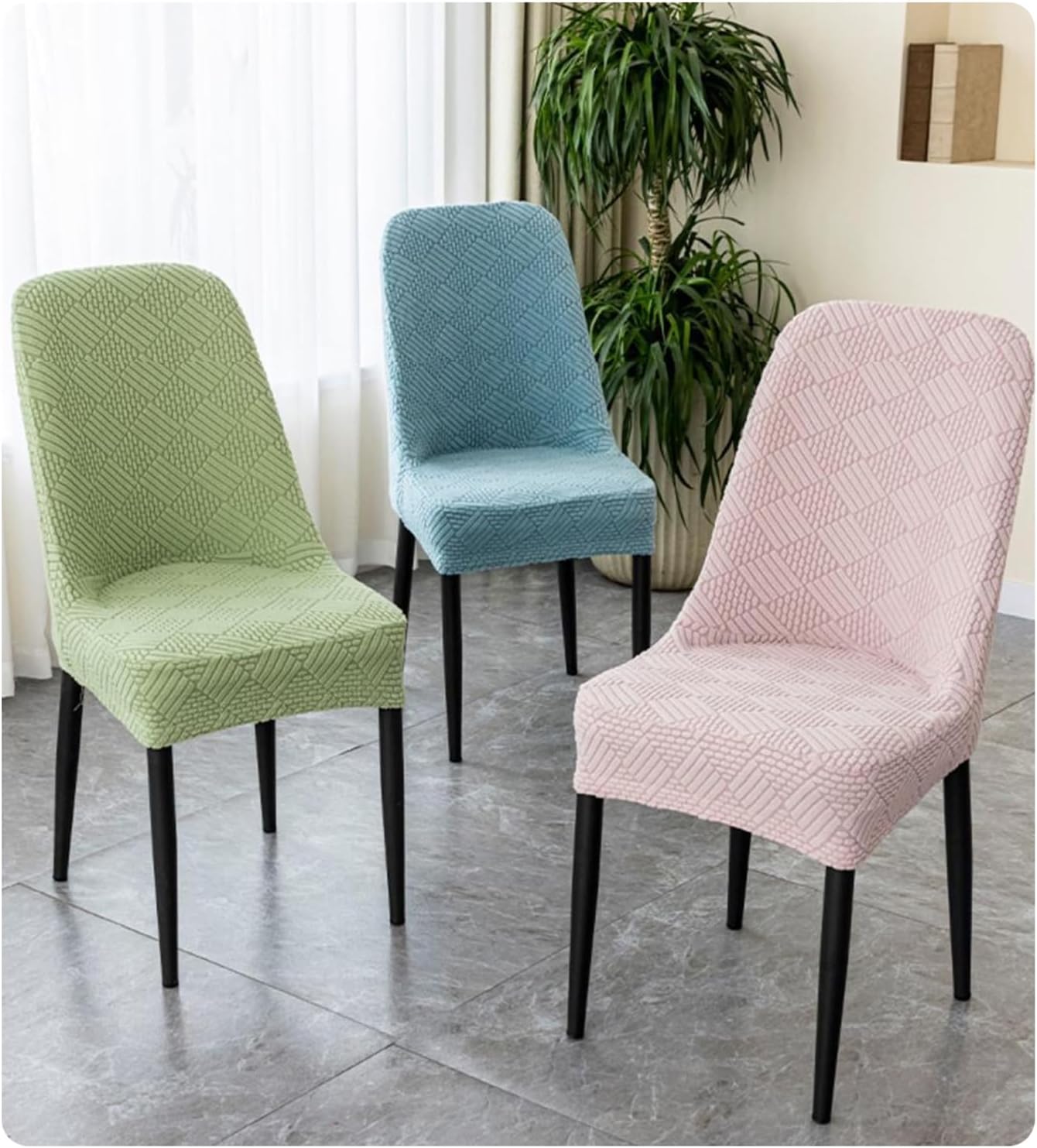 Vỏ Bọc Ghế Ăn Lưng Cong Jacquard