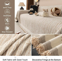 Chenille Non-Slip Sided Slipcover for Corner Sofa
