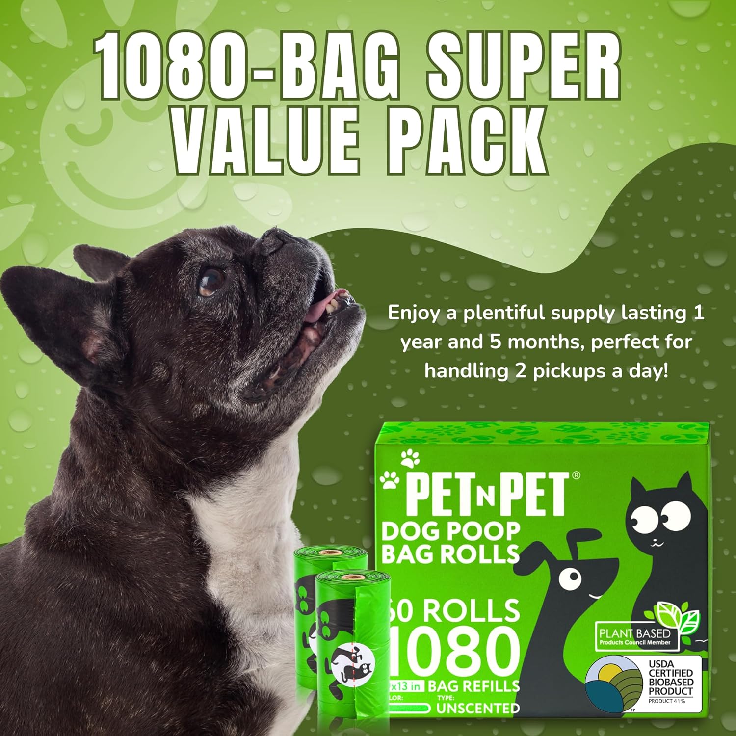 PET N PET 1080 Count Dog Poop Bags