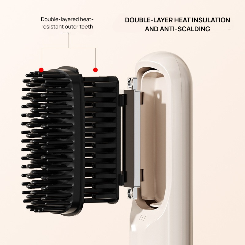Negative Ion Hair Straightener Brush – Smooth & Frizz-Free Hair