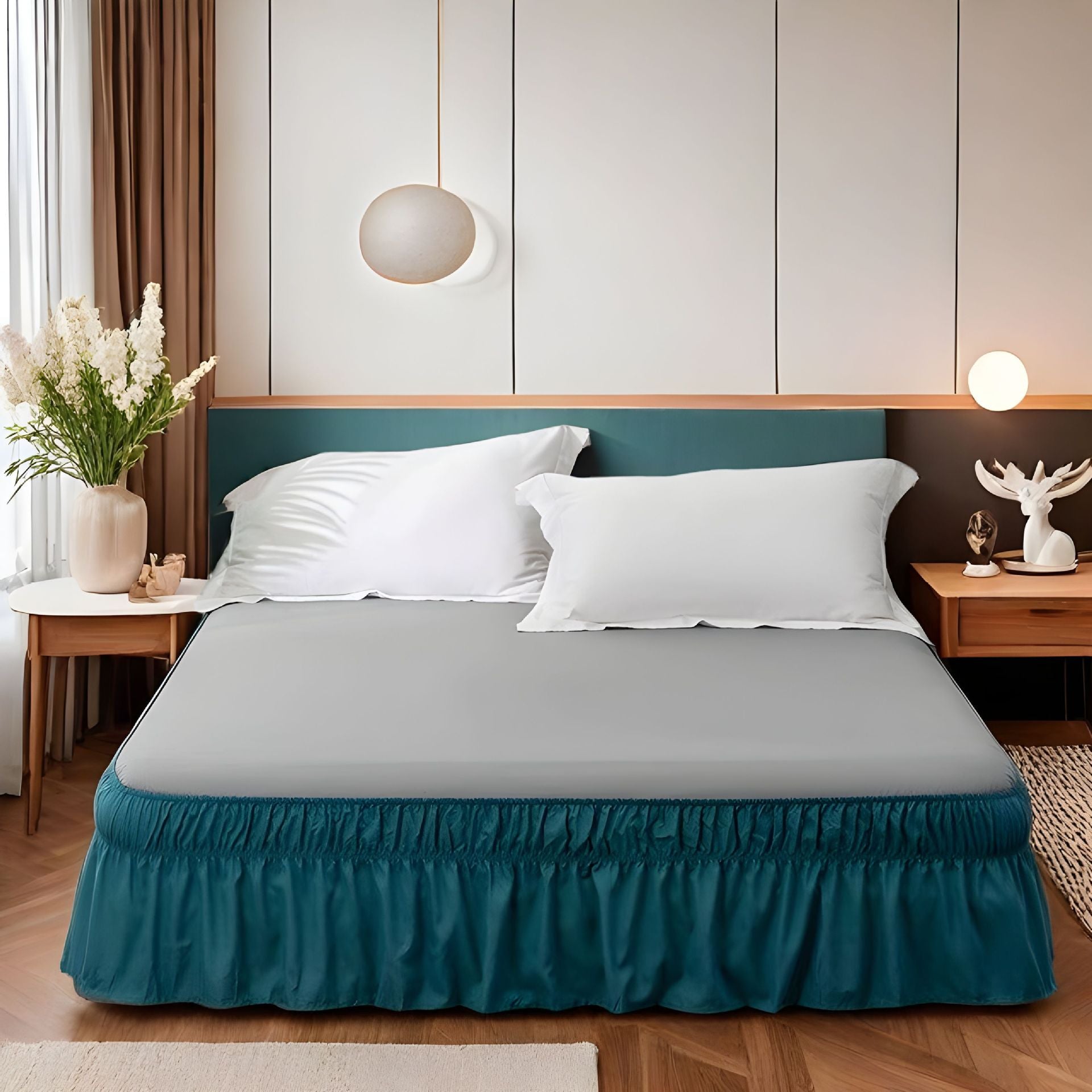 Easy-Going Ruffled Bed Skirt – Soft Washable Bed Decor with Adjustable Elastic Belt