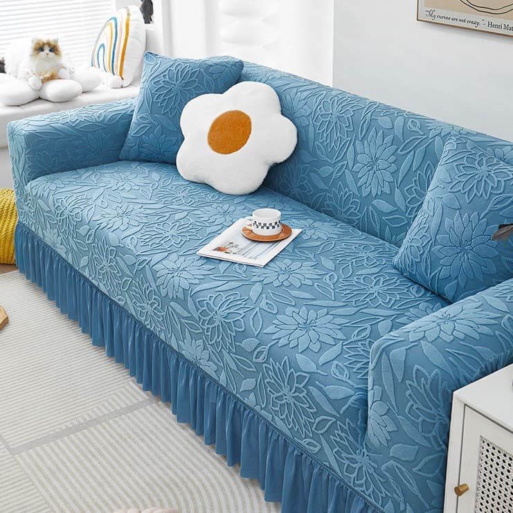 Sofa cover with camellia flower pattern