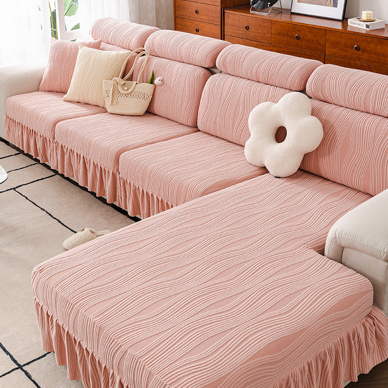 Stretchable jacquard velvet sofa cover suitable for all four seasons.