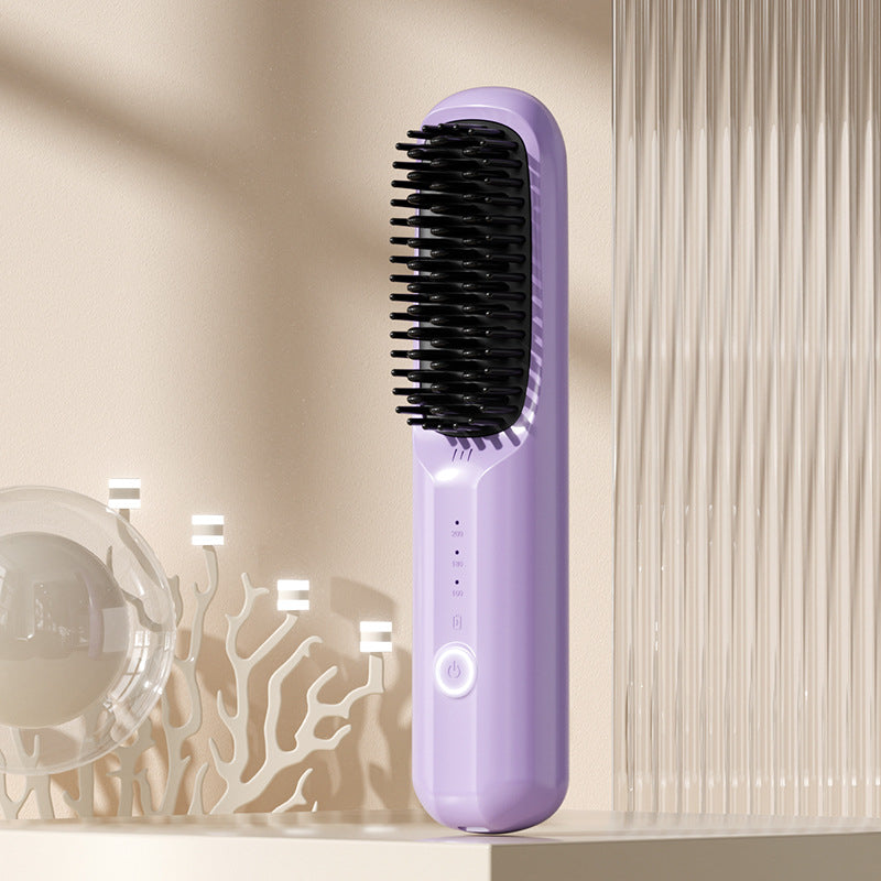 Negative Ion Hair Straightener Brush – Smooth & Frizz-Free Hair