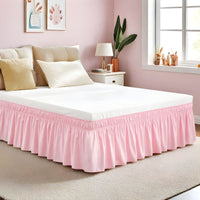 Easy-Going Ruffled Bed Skirt – Soft Washable Bed Decor with Adjustable Elastic Belt