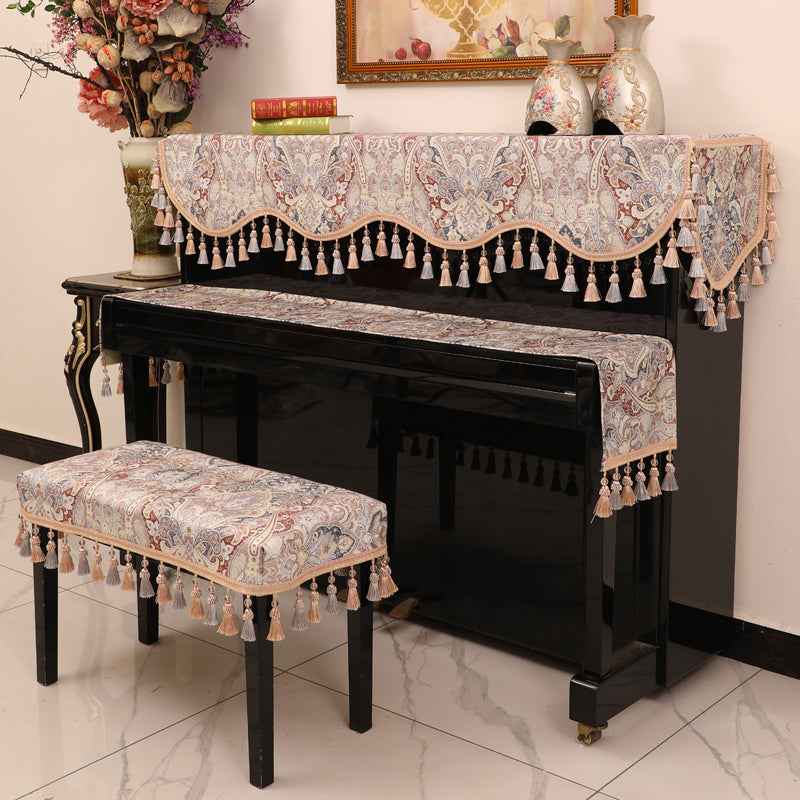 Piano dust cover full cover cover cloth high-end Nordic simple light luxury high-end sense new half cover high-end piano cover cloth
