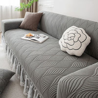 Stretch Sofa Chair Cover with Ruffled Lace Trim