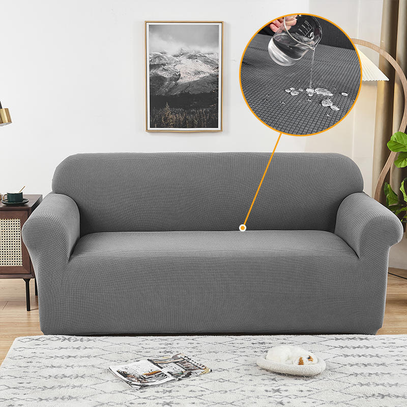 Sofa cover made of waterproof elastane material.