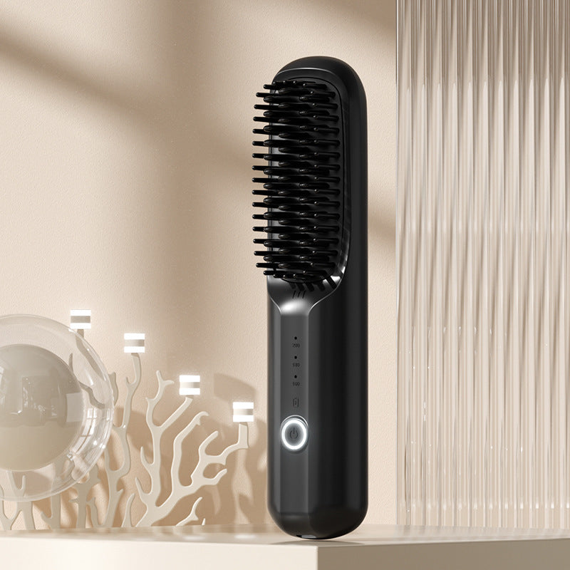 Negative Ion Hair Straightener Brush – Smooth & Frizz-Free Hair
