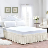 Easy-Going Ruffled Bed Skirt – Soft Washable Bed Decor with Adjustable Elastic Belt