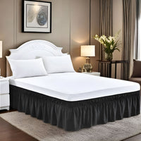 Easy-Going Ruffled Bed Skirt – Soft Washable Bed Decor with Adjustable Elastic Belt