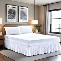 Easy-Going Ruffled Bed Skirt – Soft Washable Bed Decor with Adjustable Elastic Belt