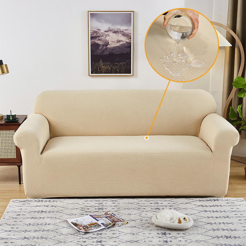 Sofa cover made of waterproof elastane material.