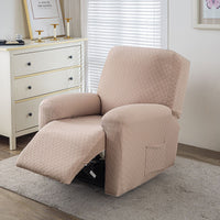 Stretch Sofa Cover with Grid Pattern – Elastic Slipcover for Living Room Furniture
