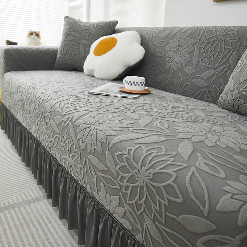 Sofa cover with camellia flower pattern