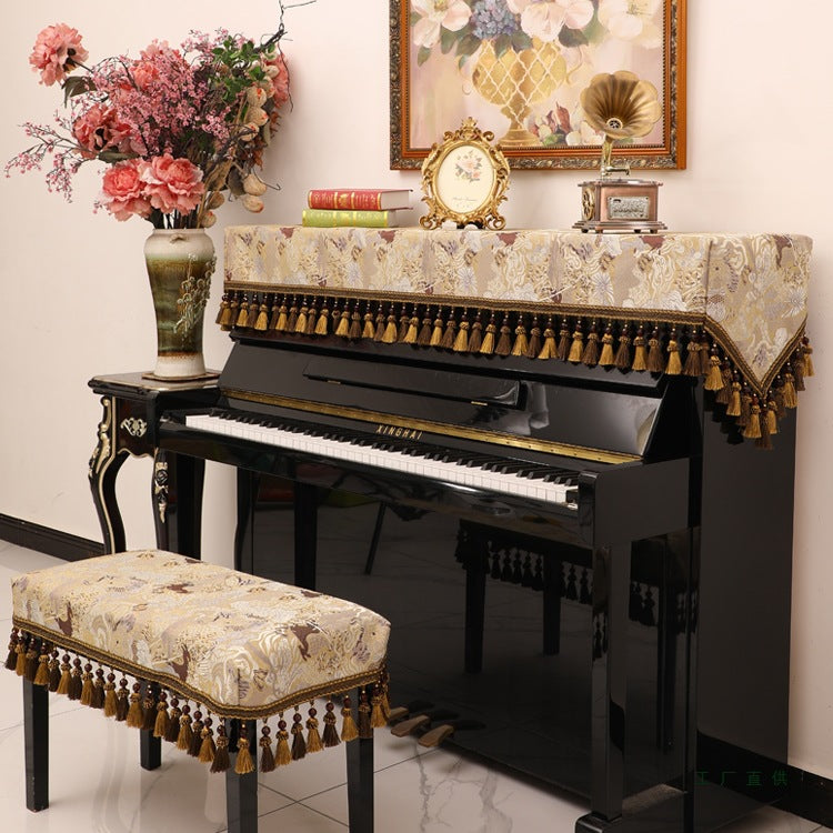 Piano dust cover full cover cover cloth high-end Nordic simple light luxury high-end sense new half cover high-end piano cover cloth