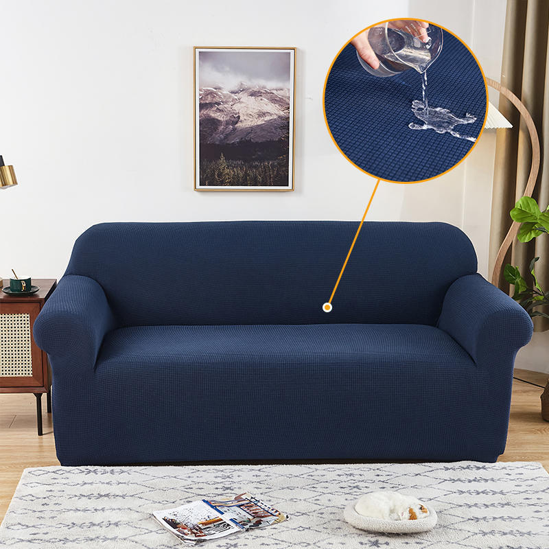 Sofa cover made of waterproof elastane material.