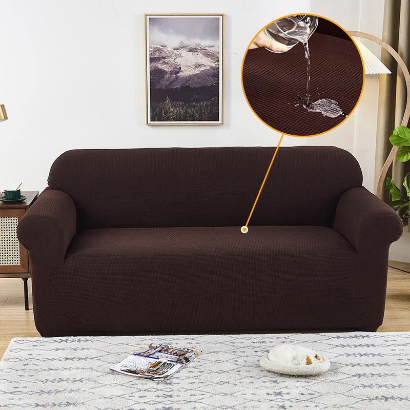 Sofa cover made of waterproof elastane material.