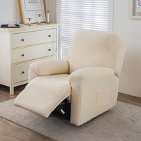 Stretch Sofa Cover with Grid Pattern – Elastic Slipcover for Living Room Furniture