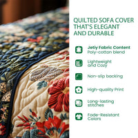 Festive Paw Quilted Sofa Cover