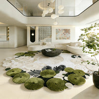 Forest Moss Hand-Tufted Green Abstract Area Rug | Sculptural Texture