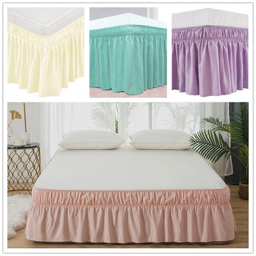 Easy-Going Ruffled Bed Skirt – Soft Washable Bed Decor with Adjustable Elastic Belt