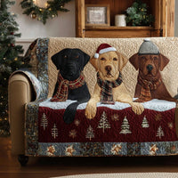 Festive Paw Quilted Sofa Cover